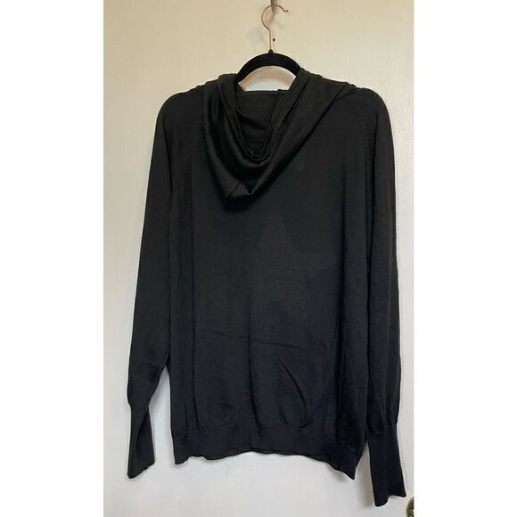 Black with white Star Print Long Sleeve Hooded Sweater size 2XL/3XL NWT - Picture 10 of 14